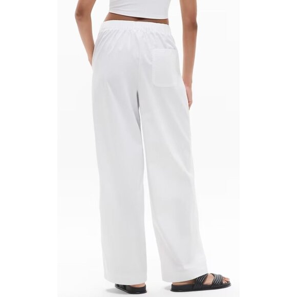 NWT Athleta Drift Mid Rise Poplin White Wide Leg Pant-sz Medium - Picture 2 of 12